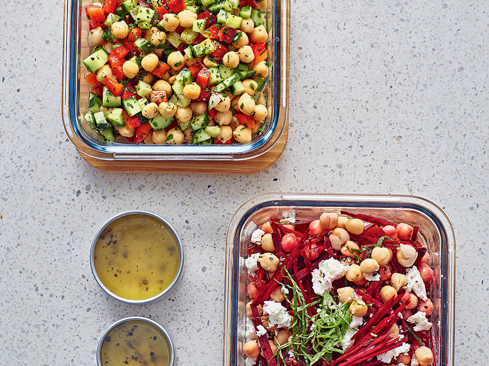 kichererbsensalat auf zwei arten