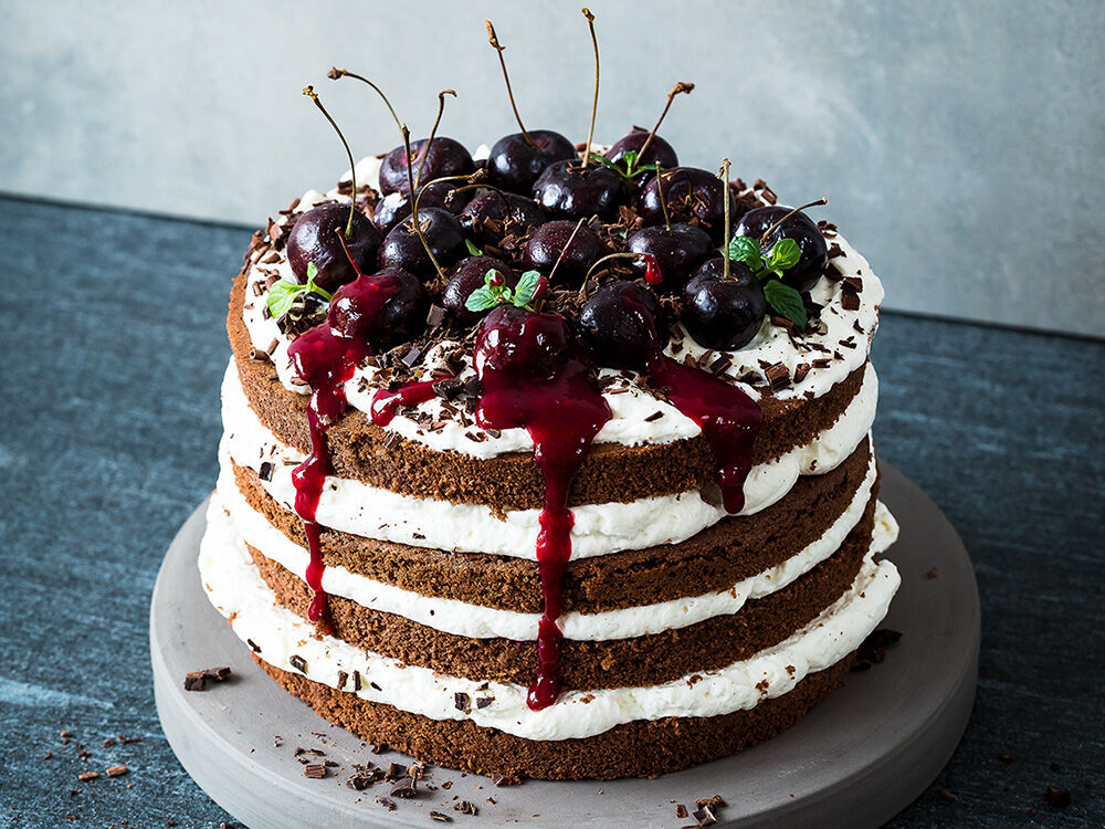 Naked Cake: Schwarzwälder Kirschtorte